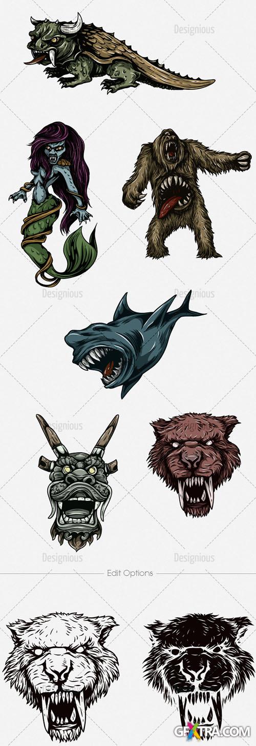 Vector Mythical Creatures Set 9