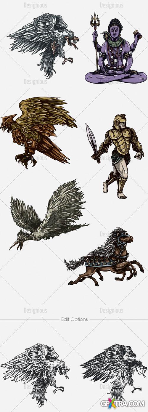 Vector Mythical Creatures Set 7