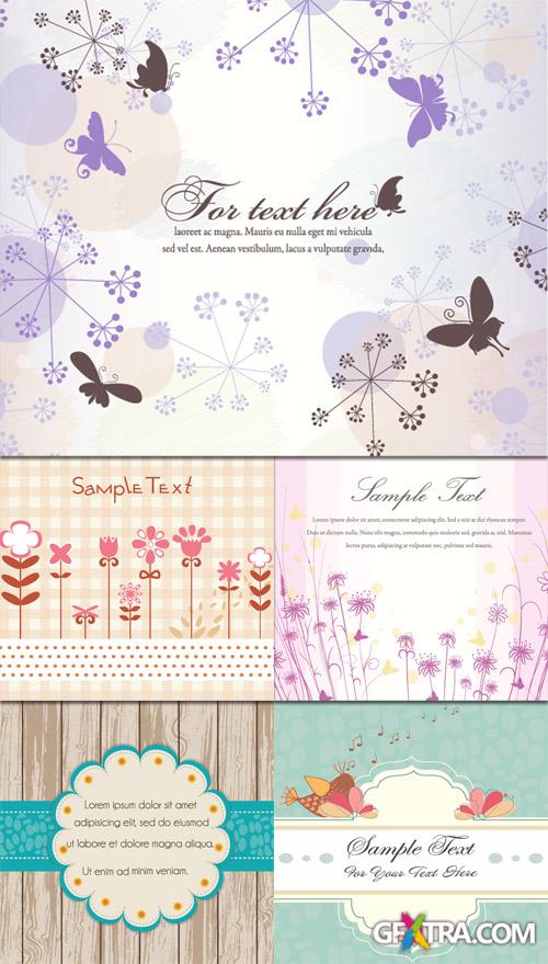 Colorful Spring Vector Backgrounds Set 8