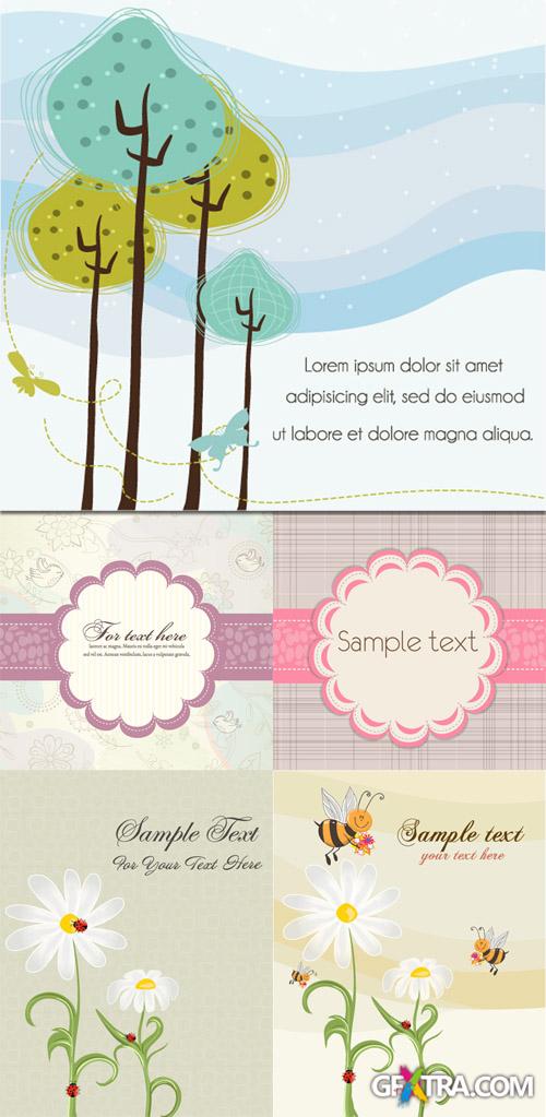 Colorful Spring Vector Backgrounds Set 9