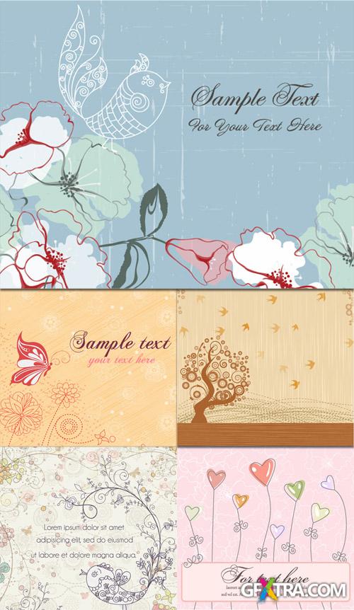 Colorful Spring Vector Backgrounds Set 7