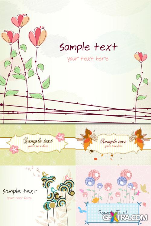 Colorful Spring Vector Backgrounds Set 10