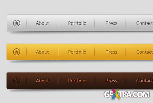 PSD Web Design - Colored Webmenu Set