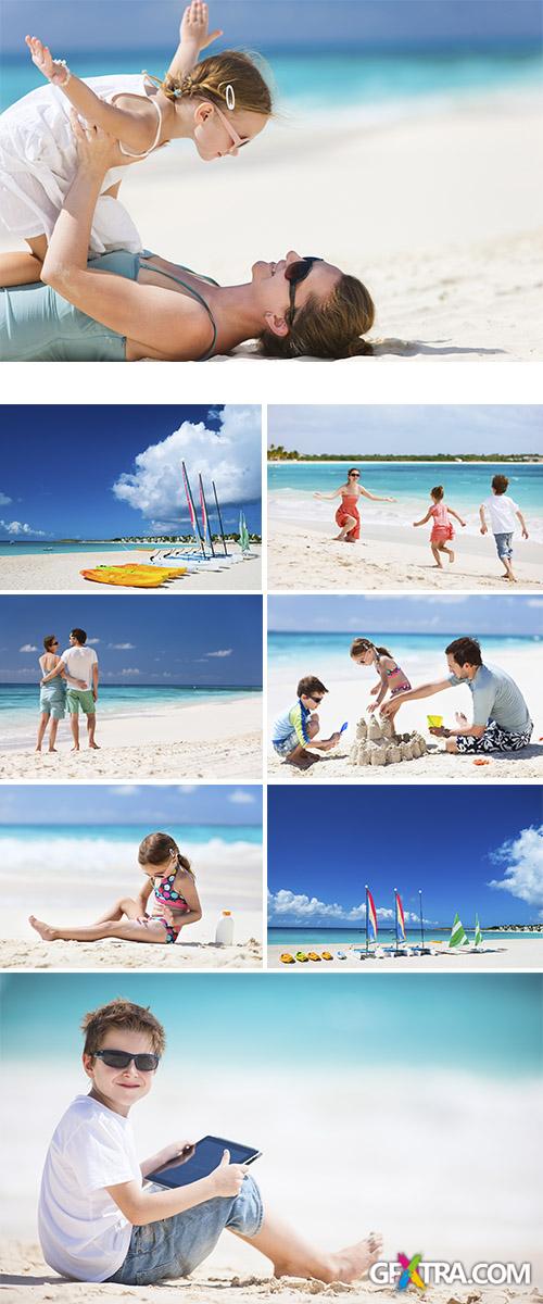 Stock Photo: Family on a beach