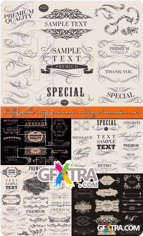 Calligraphic design elements and page decoration set 4