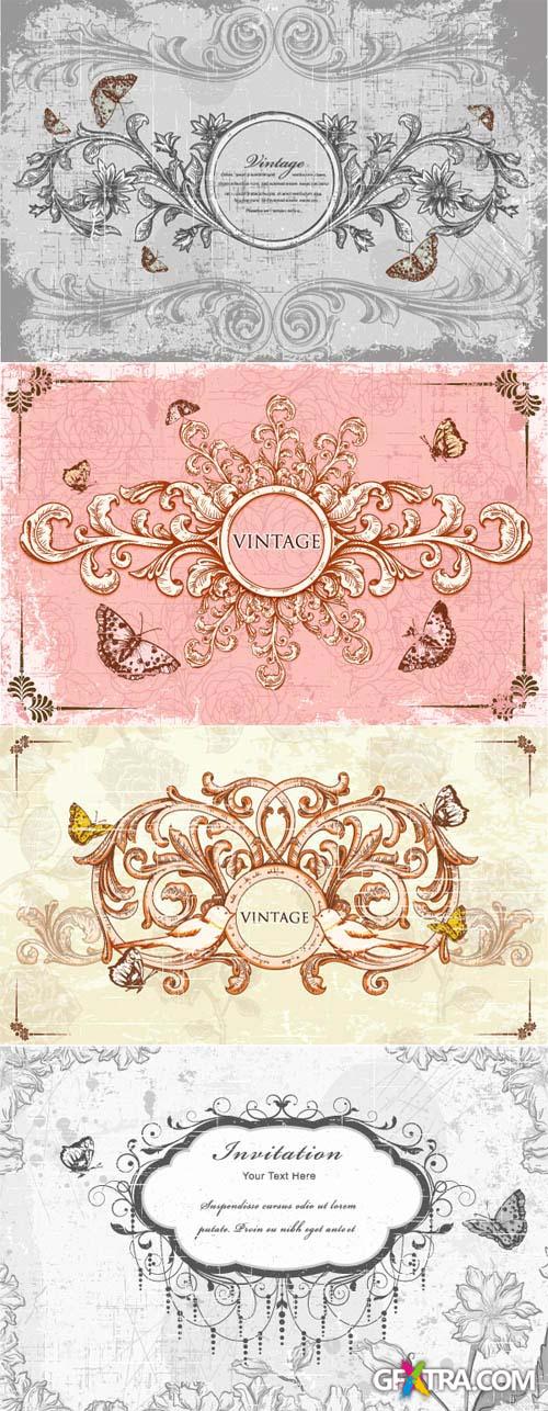 Vintage Vector Frames Set 2