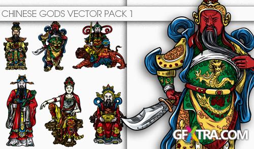 Chinese Gods Vector Set