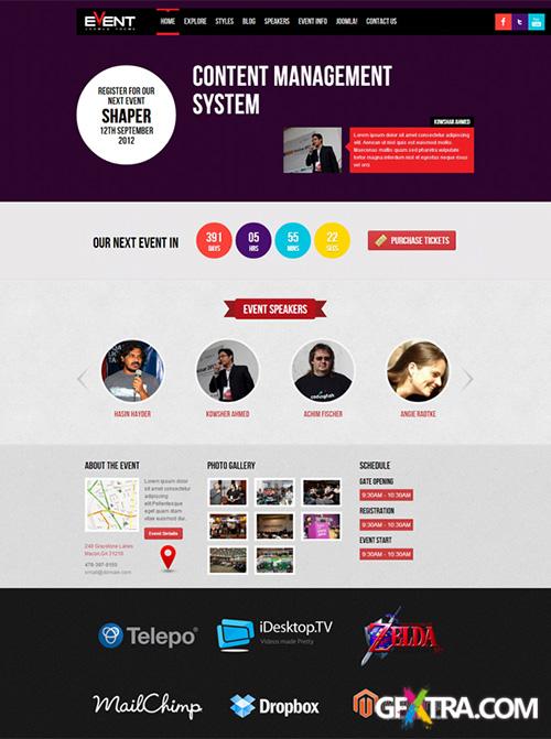 JoomShaper - Shaper Event - Responsive Joomla 3.0 Events Template 