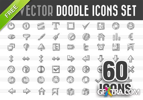 Designtnt - Doodle Icons Vector Set