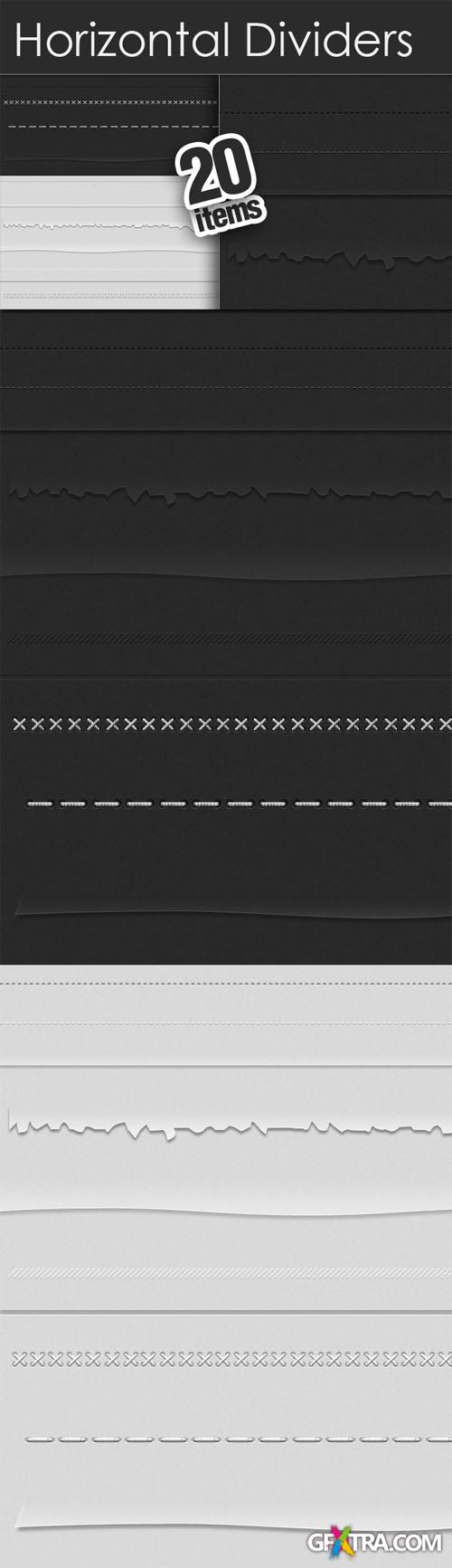 Designtnt - Horizontal Dividers Set for Photoshop