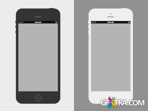 Flat iPhone Wireframe Design PSD Template