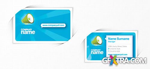 PSD Business Card Template in Blue Colors