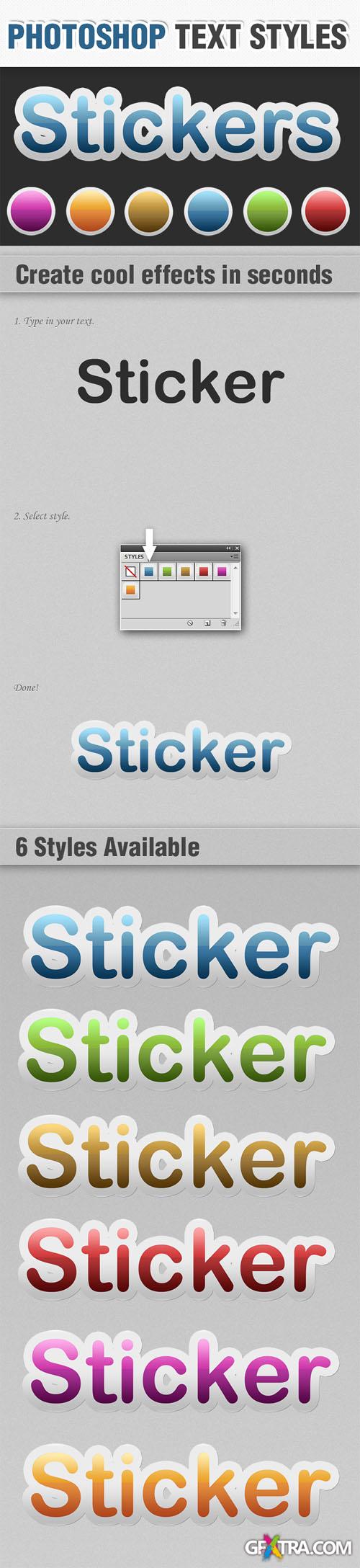 Designtnt - Sticker Photoshop Text Styles