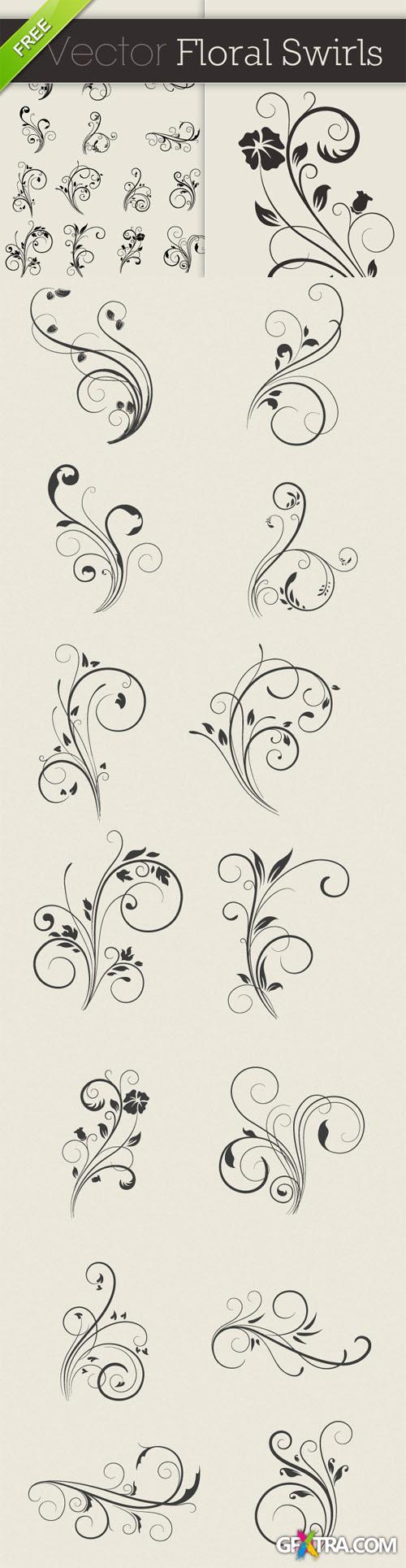 Designtnt - Vector Floral Swirls