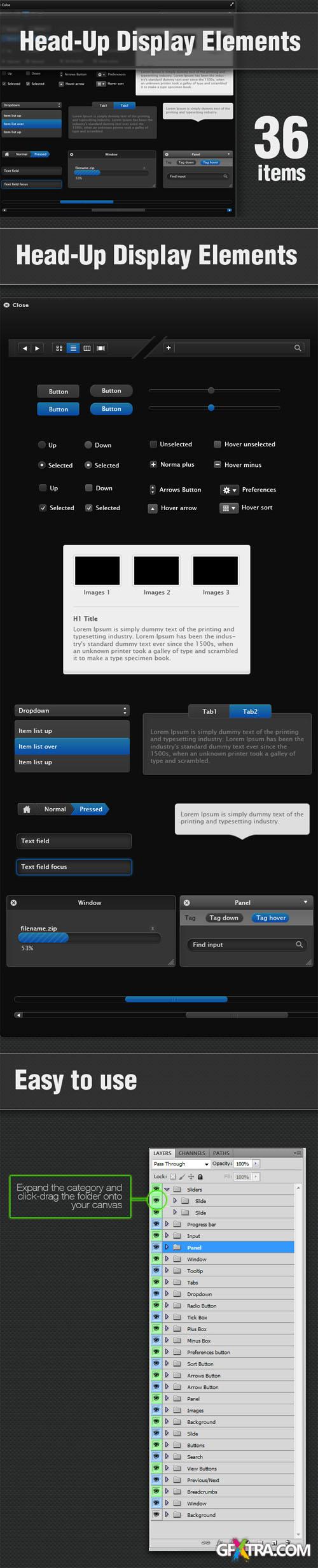 Designtnt - Head-Up Display PS Elements