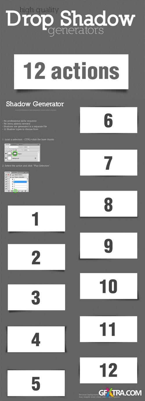 Designtnt - Drop Shadow Generator Photoshop Actions