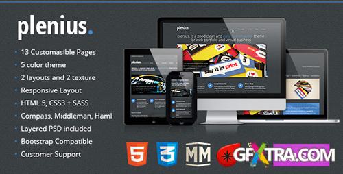 ThemeForest - Plenius - Responsive HTML Template, Haml/SASS - RIP