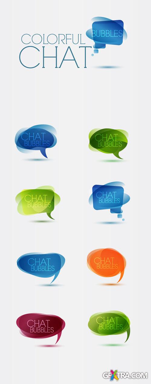 Designtnt - Vector Colorful Speech Bubbles