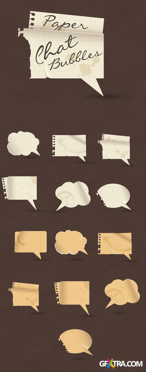 Designtnt - Vector Paper Speech Bubbles