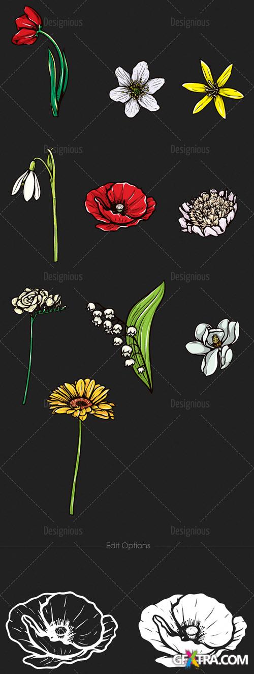 Floral Vector Set 108