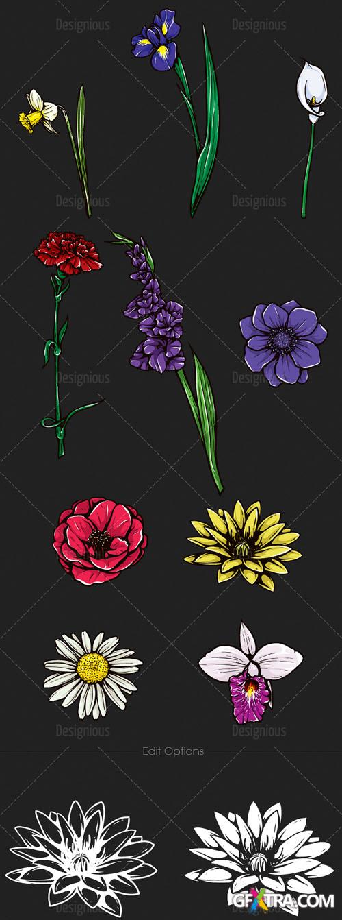 Floral Vector Set 107