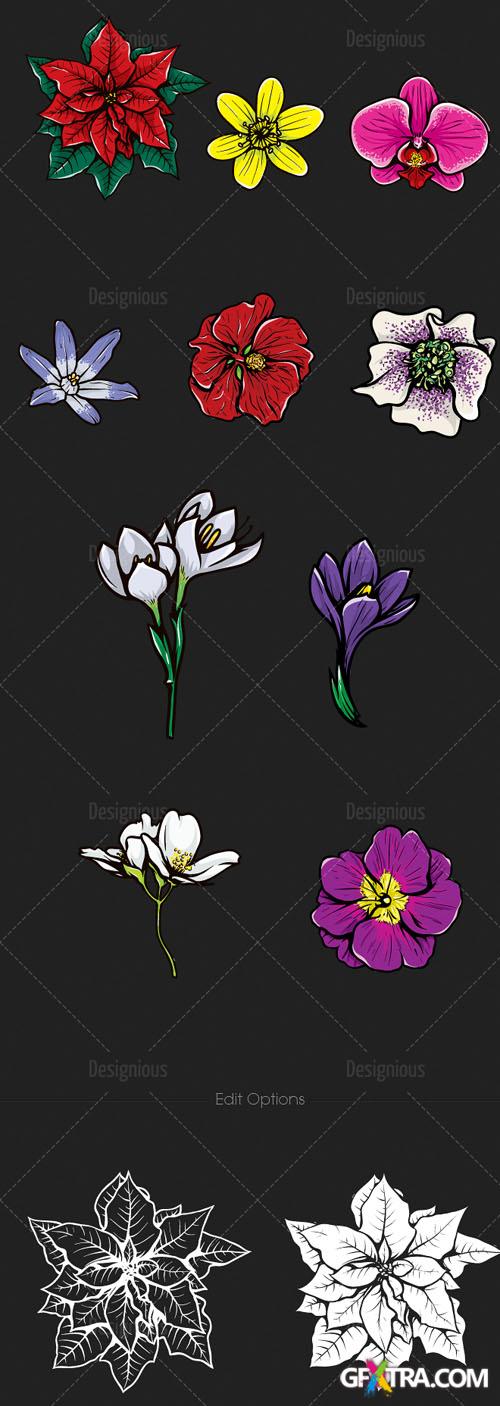 Floral Vector Set 110