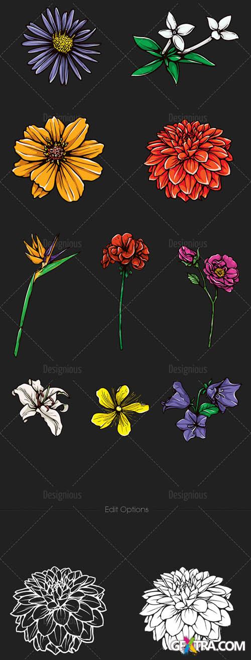 Floral Vector Set 109