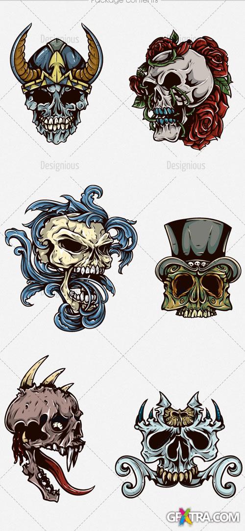 Vector Skulls Set 29