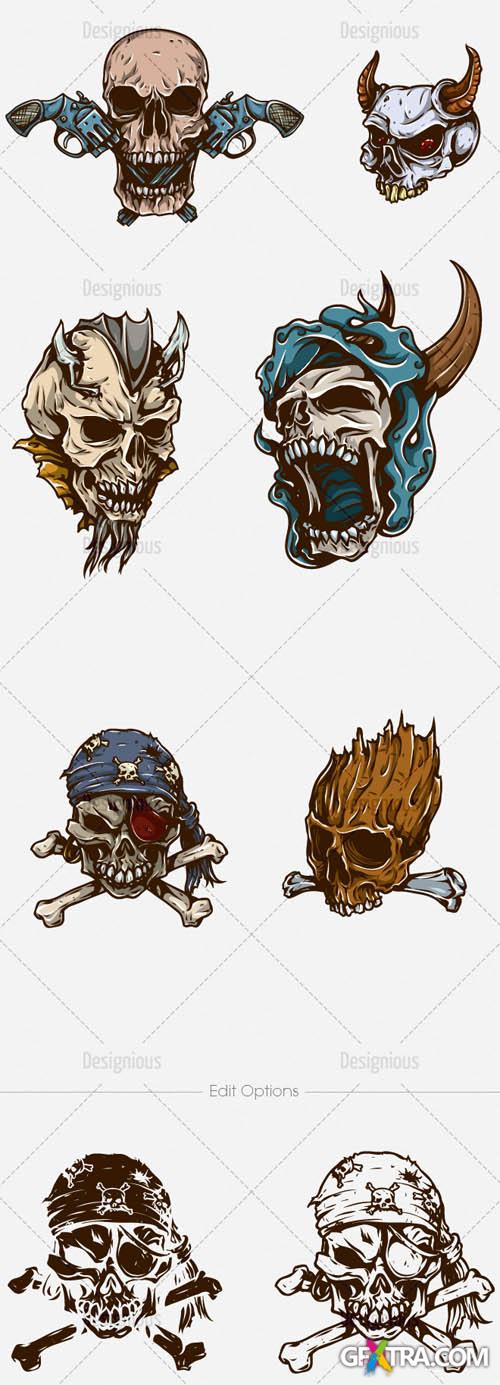 Vector Skulls Set 30