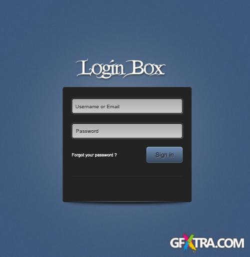 PSD Web Design - Dark Simple Login Box