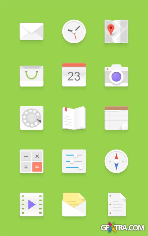 PSD Source - Light Android Icons Set