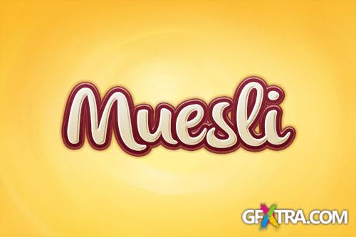 PSD Style - Muesli Text Effect