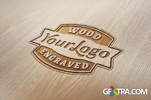 PSD Source - Wood Engraved Logo Mock-Up