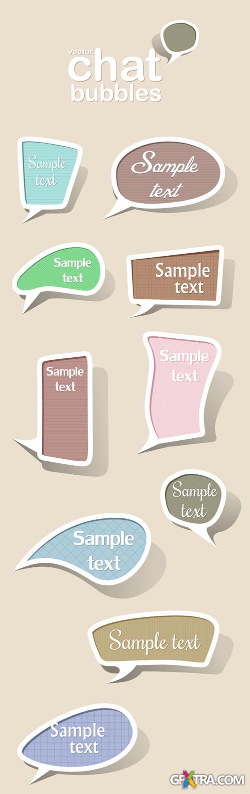 Designtnt - Vector Scrapbook Speech Bubbles