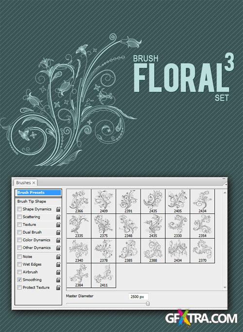 Designtnt - Floral Brushes Set 3