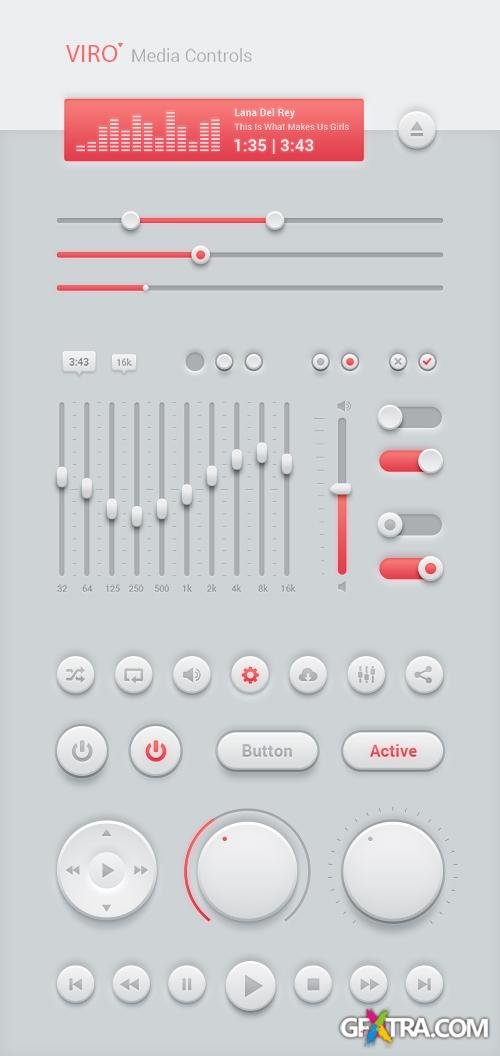 PSD Web Design - Viro Media Controls UI