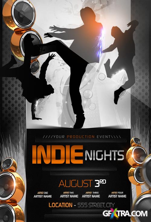PSD Source - Indie Nights Flyer Template
