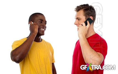 UHQ Stock Photo - Man and woman in color shirt