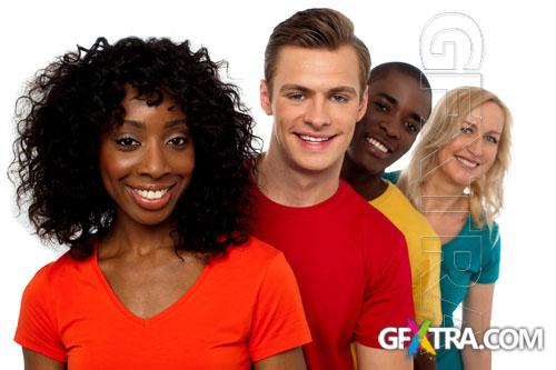 UHQ Stock Photo - Man and woman in color shirt