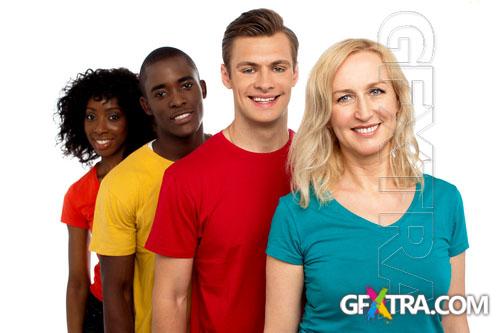 UHQ Stock Photo - Man and woman in color shirt