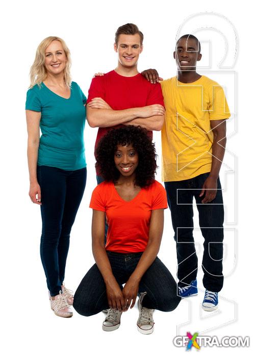 UHQ Stock Photo - Man and woman in color shirt