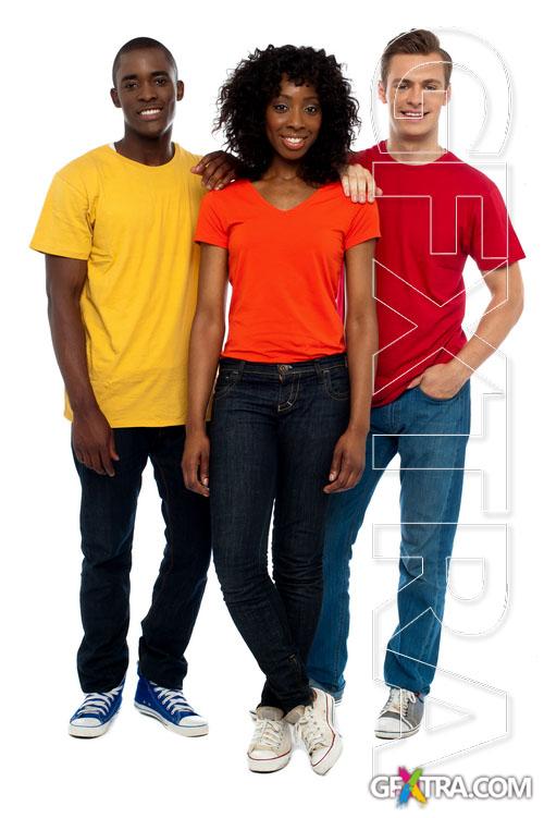 UHQ Stock Photo - Man and woman in color shirt