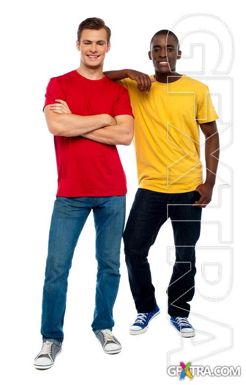 UHQ Stock Photo - Man and woman in color shirt