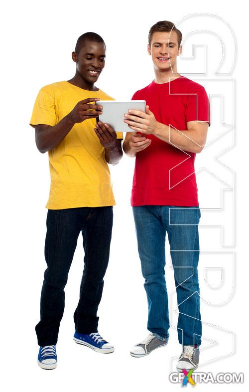 UHQ Stock Photo - Man and woman in color shirt