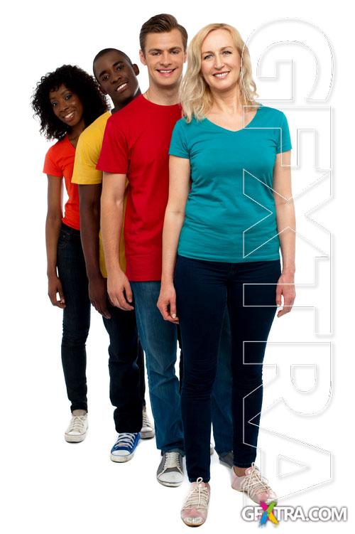 UHQ Stock Photo - Man and woman in color shirt