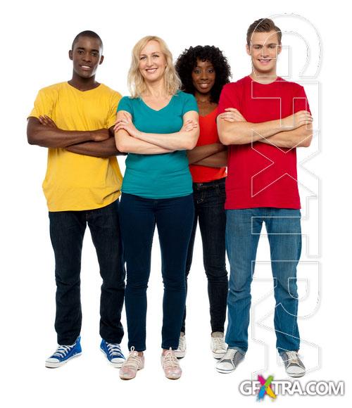 UHQ Stock Photo - Man and woman in color shirt