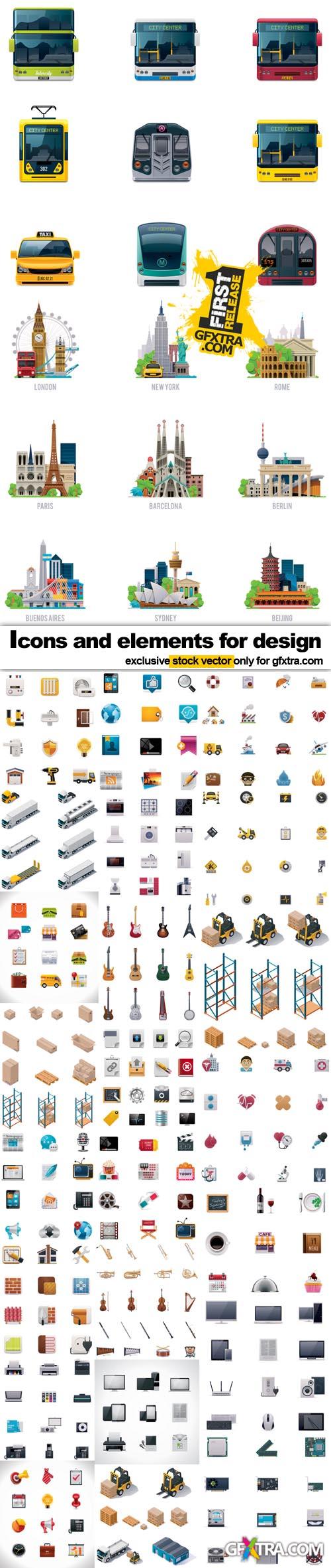 Icons and elements for design - 25x EPS Fotolia