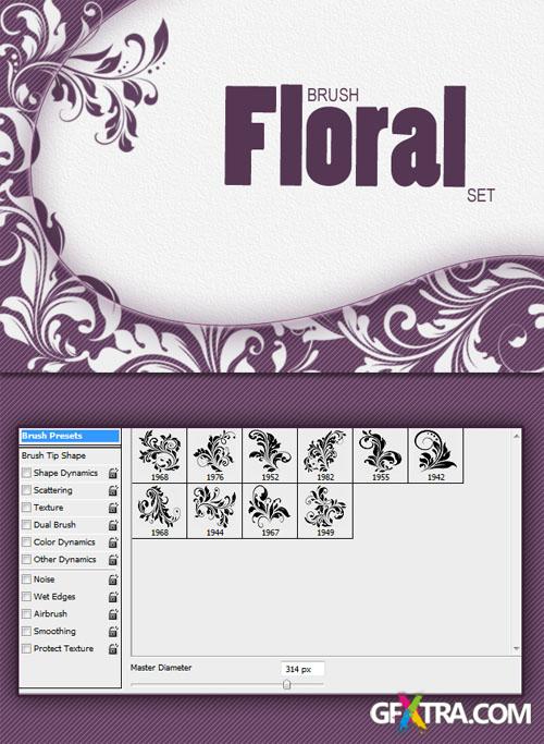 Designtnt - Floral PS Brushes Set 1