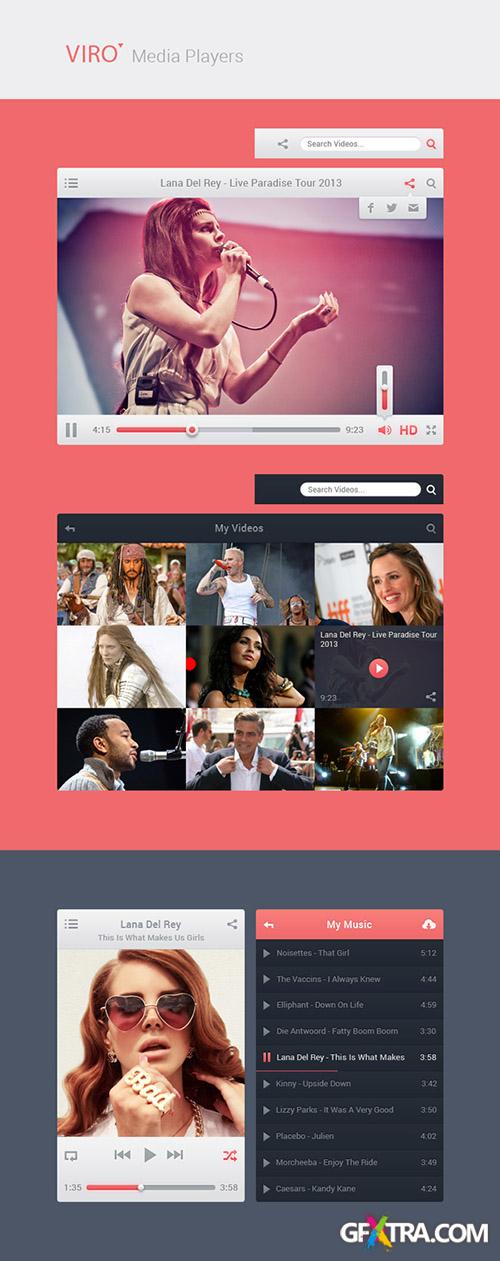 PSD Web Design - Viro Media Players UI