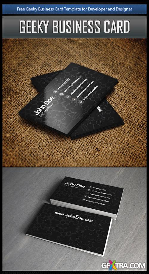 Developer Geeky Business Card Template PSD